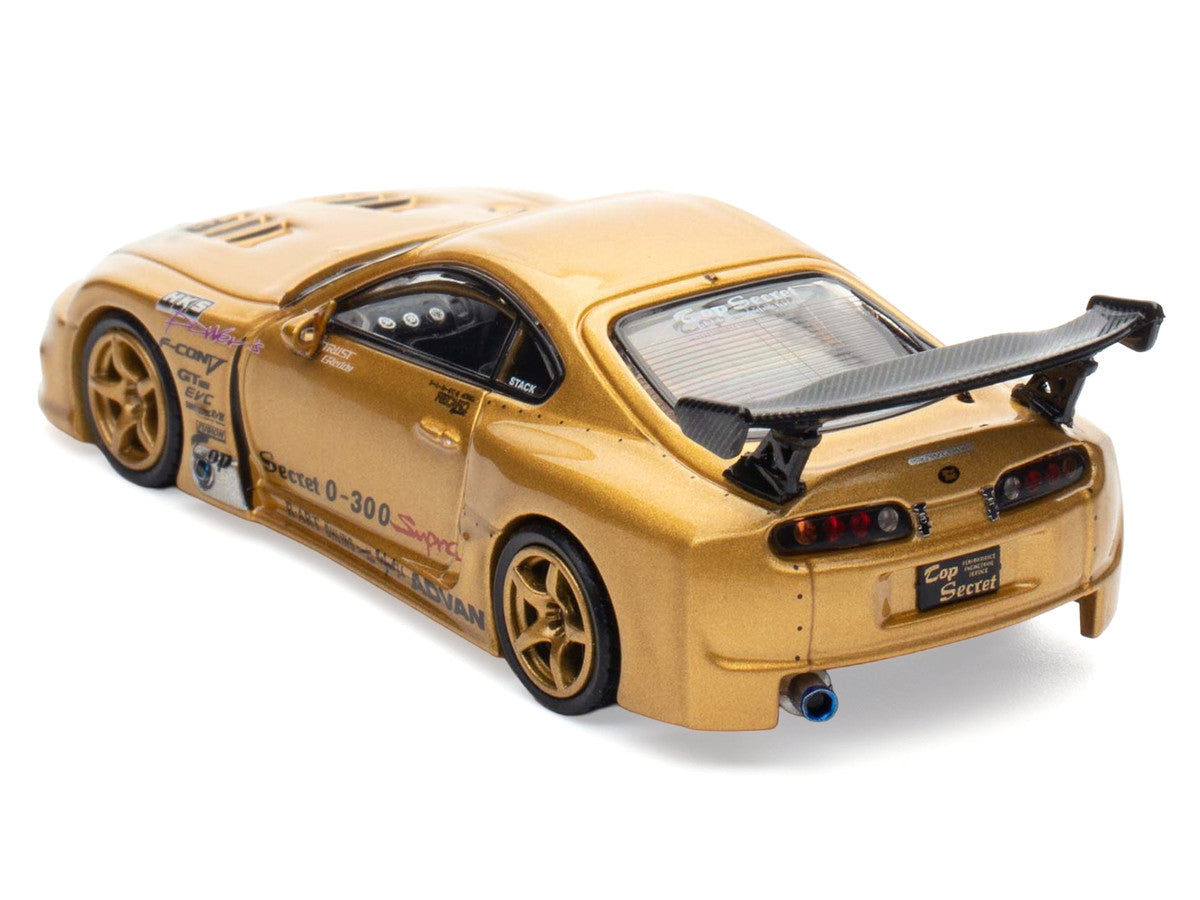 Toyota Supra A80 Top Secret GT300 RHD 1/64 Diecast Model Car Gold-2