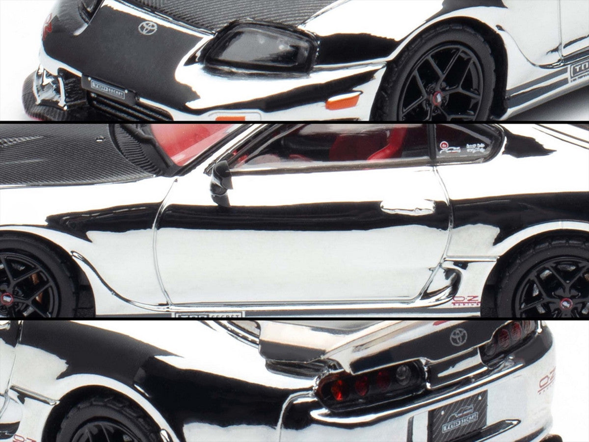Toyota Supra A80 Top Secret GT300 RHD Chrome Carbon Hood 1/64 Model-3