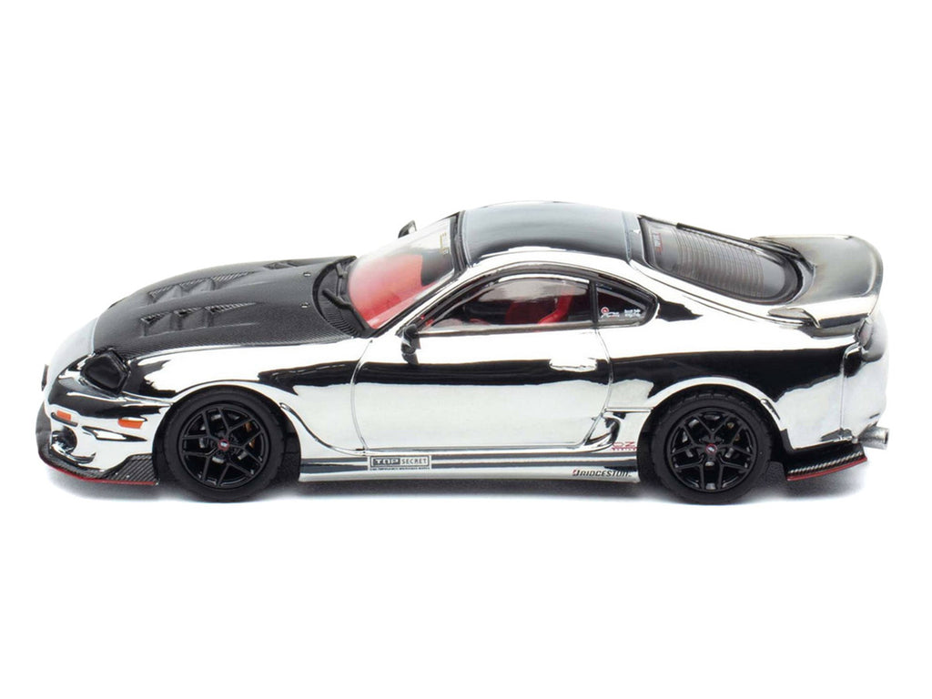 Toyota Supra A80 Top Secret GT300 RHD Chrome Carbon Hood 1/64 Model-0