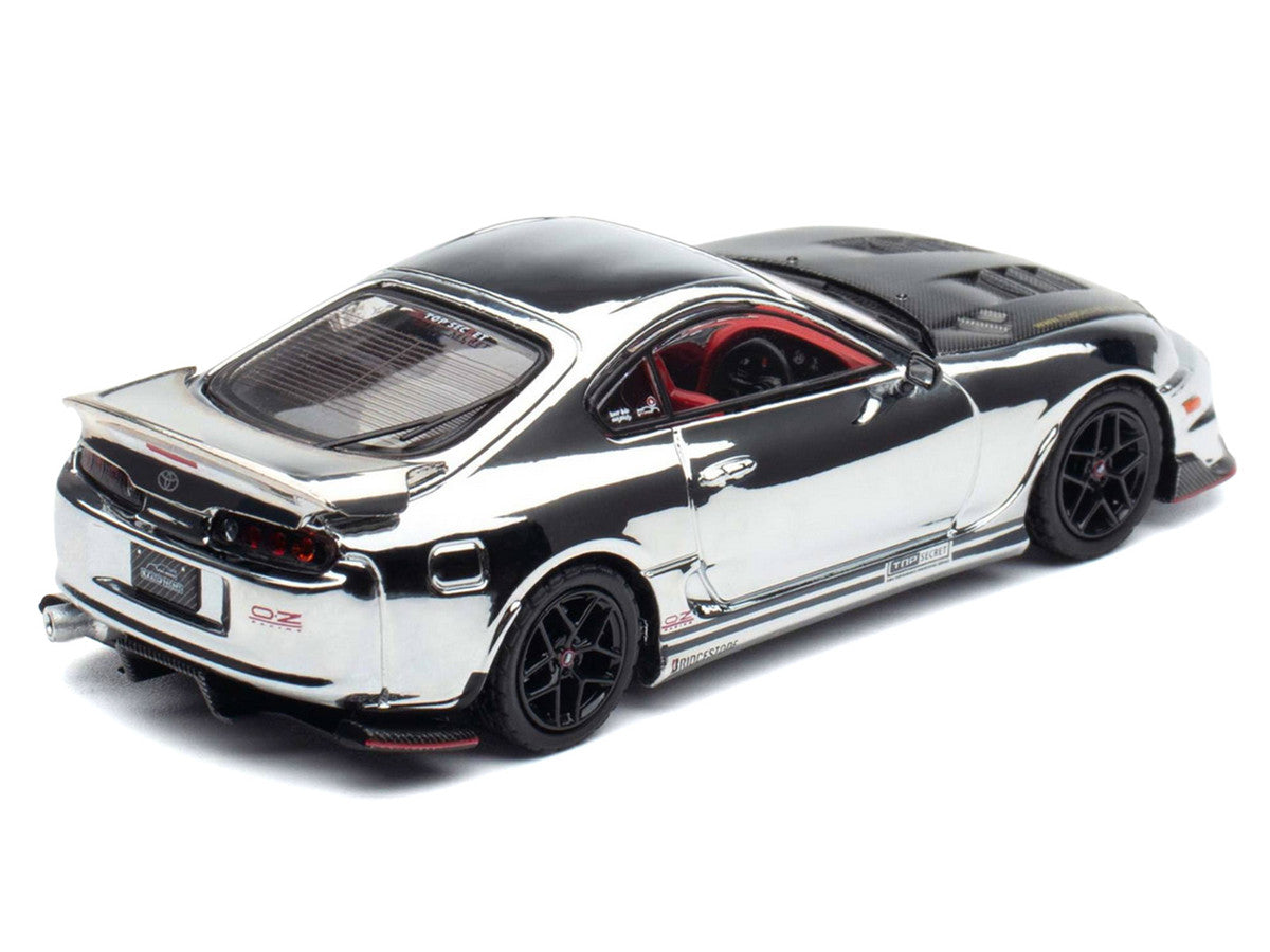 Toyota Supra A80 Top Secret GT300 RHD Chrome Carbon Hood 1/64 Model-1