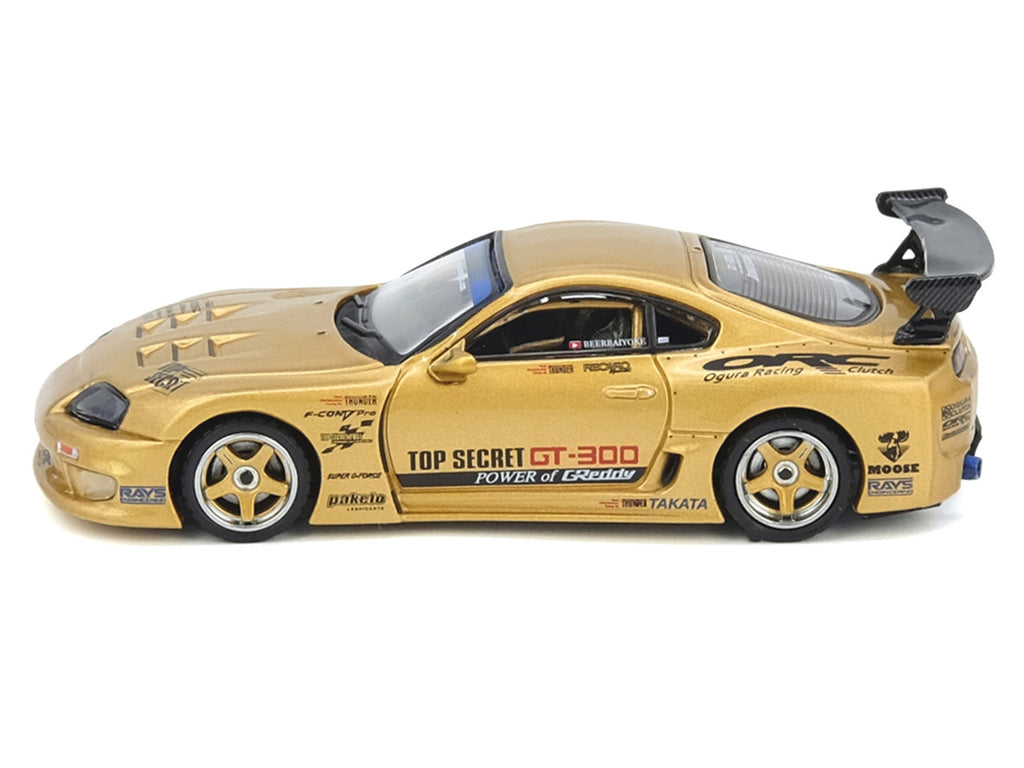 Toyota Supra A80 Top Secret Thailand GT300 RHD Gold Metallic 1/64 Model-2