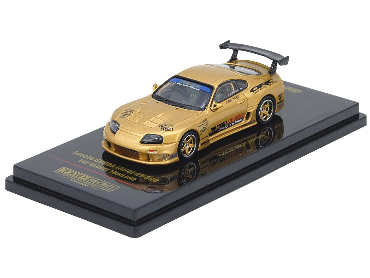 Toyota Supra A80 Top Secret Thailand GT300 RHD Gold Metallic 1/64 Model-4