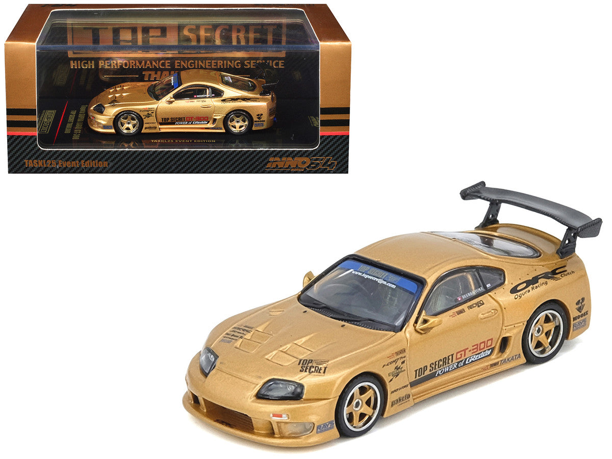 Toyota Supra A80 Top Secret Thailand GT300 RHD Gold Metallic 1/64 Model-0