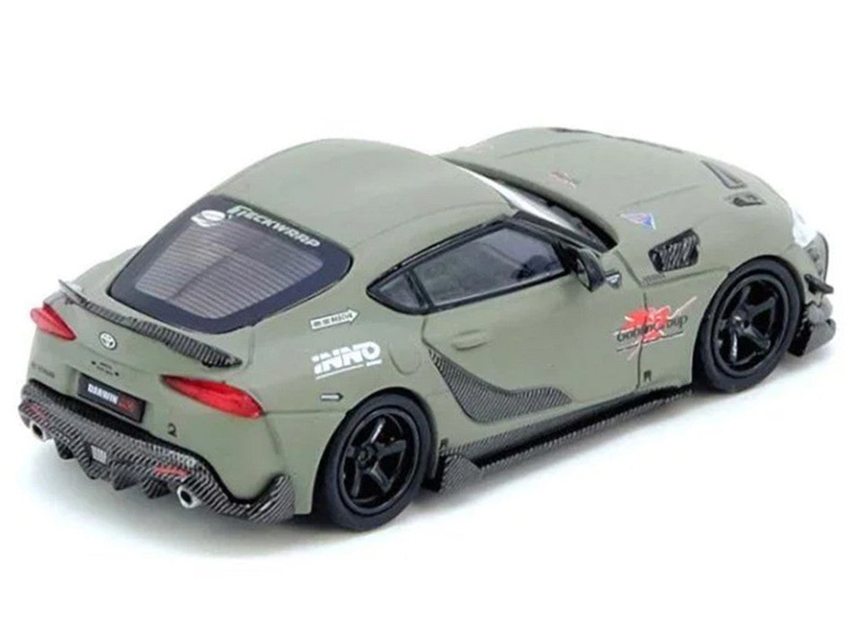 Toyota Supra A90 DarwinPro 1/64 Diecast Model Matt Green Carbon Accents-3