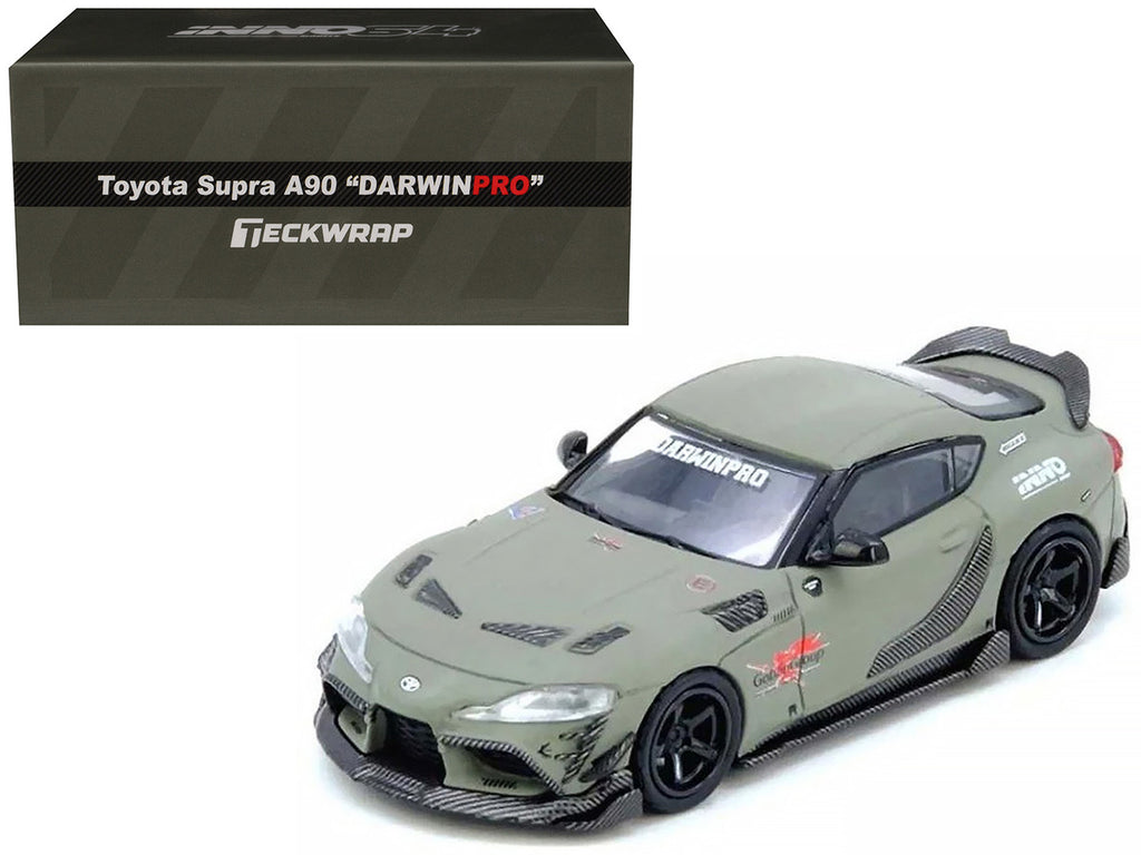 Toyota Supra A90 DarwinPro 1/64 Diecast Model Matt Green Carbon Accents-4
