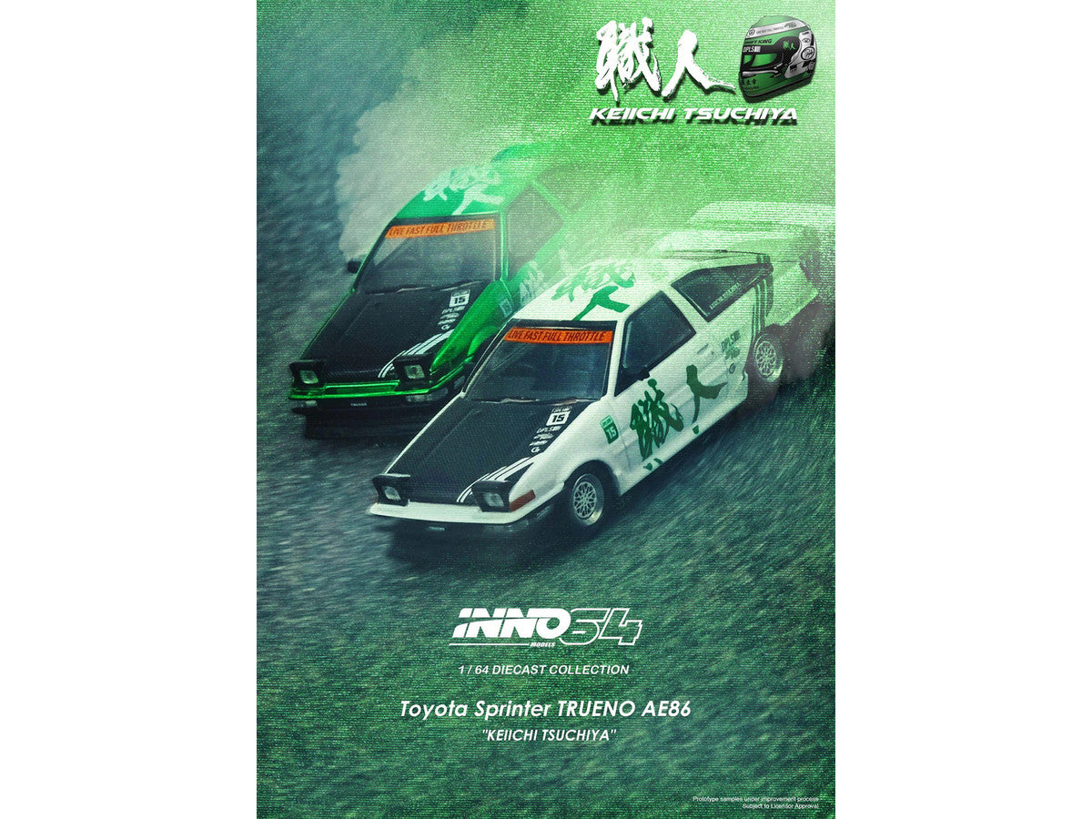 Toyota Sprinter Trueno AE86 RHD Keiichi Tsuchiya 1/64 Diecast Model-2