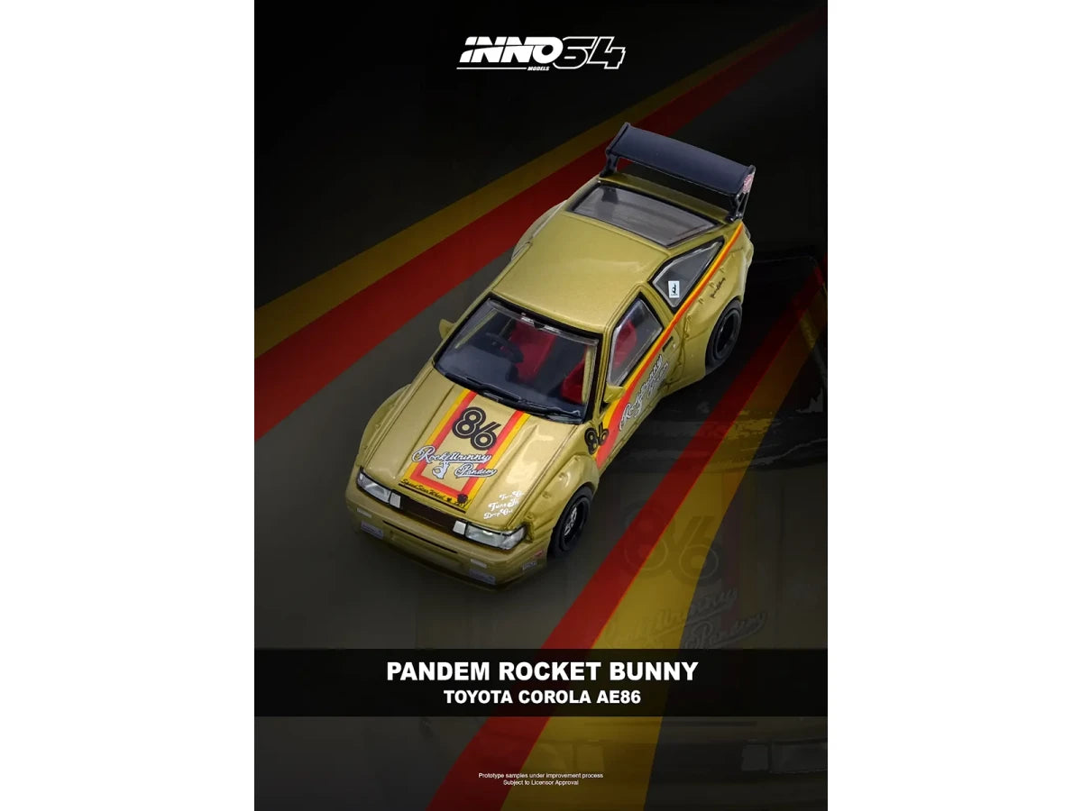 Toyota Levin AE86 RHD 1/64 Diecast Model Pandem Rocket Bunny Gold Metallic-3