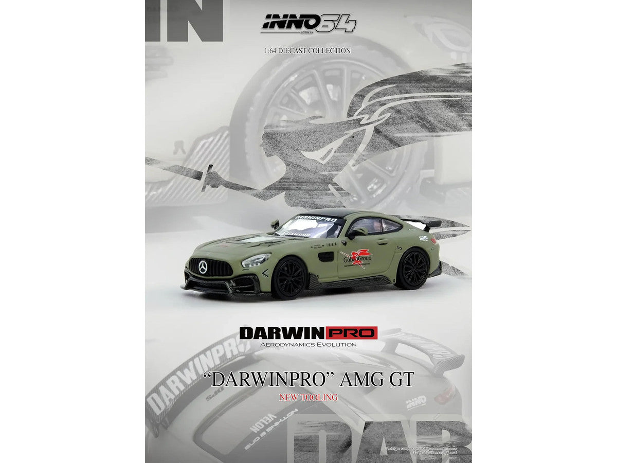 DarwinPRO iMP-Performance AMG GT Matt Green 1/64 Diecast Model Car-3