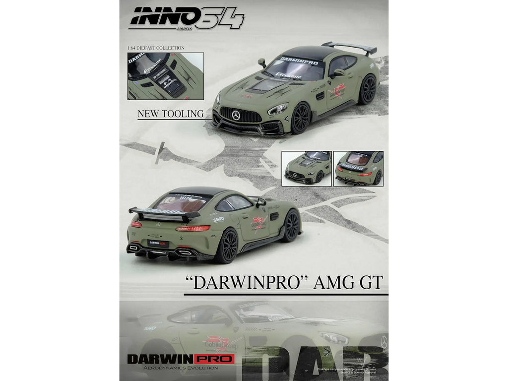 DarwinPRO iMP-Performance AMG GT Matt Green 1/64 Diecast Model Car-4