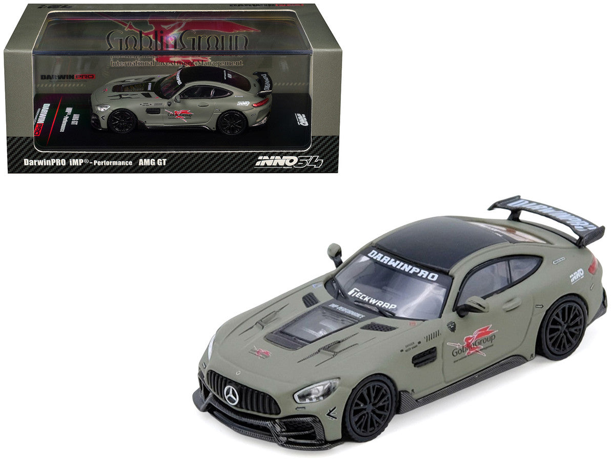 DarwinPRO iMP-Performance AMG GT Matt Green 1/64 Diecast Model Car-0