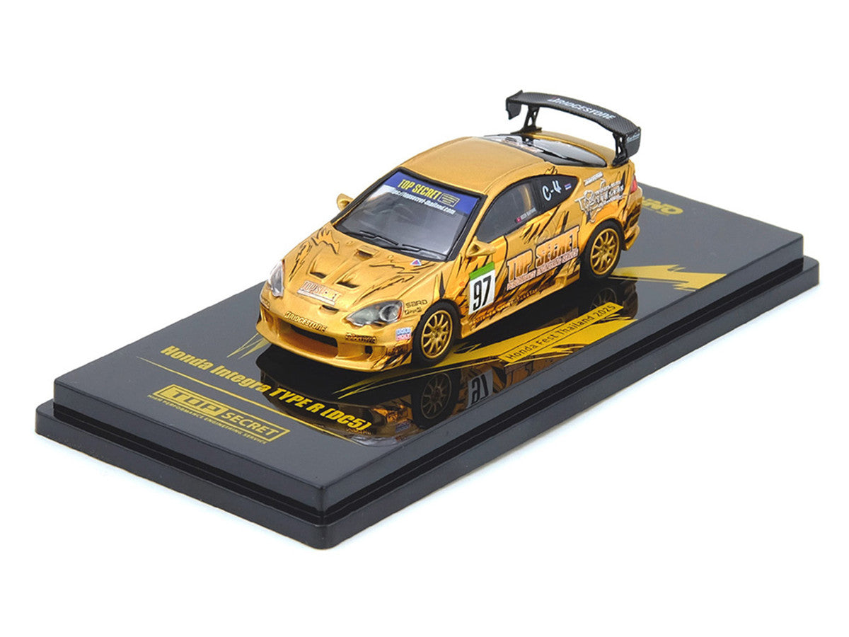 Honda Integra Type R DC5 RHD 1/64 Diecast Model Gold Metallic-2
