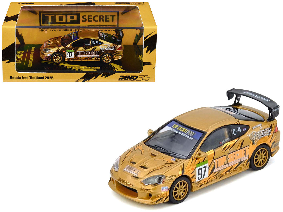 Honda Integra Type R DC5 RHD 1/64 Diecast Model Gold Metallic-0
