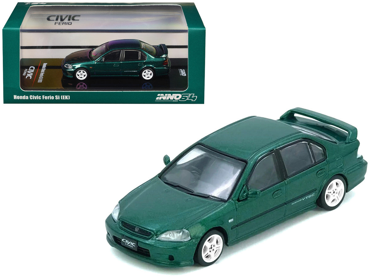 Honda Civic Ferio Si EK RHD Green Metallic 1/64 Diecast Model Car-3