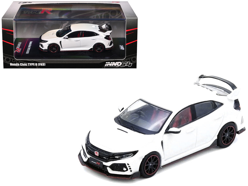 Honda Civic Type R FK8 RHD White 1/64 Diecast Model Car by Inno Models-0