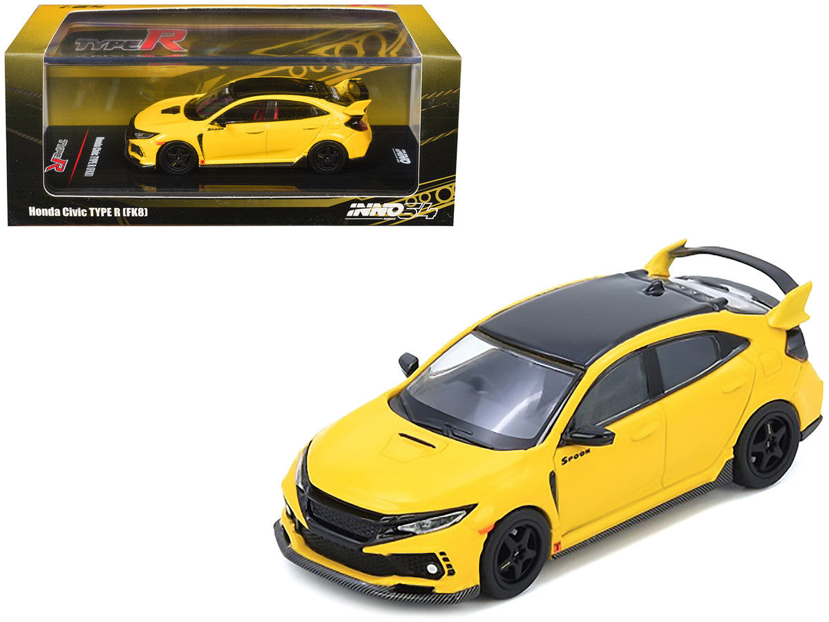 Honda Civic Type R FK8 RHD 1/64 Diecast Model Yellow Black Top-3