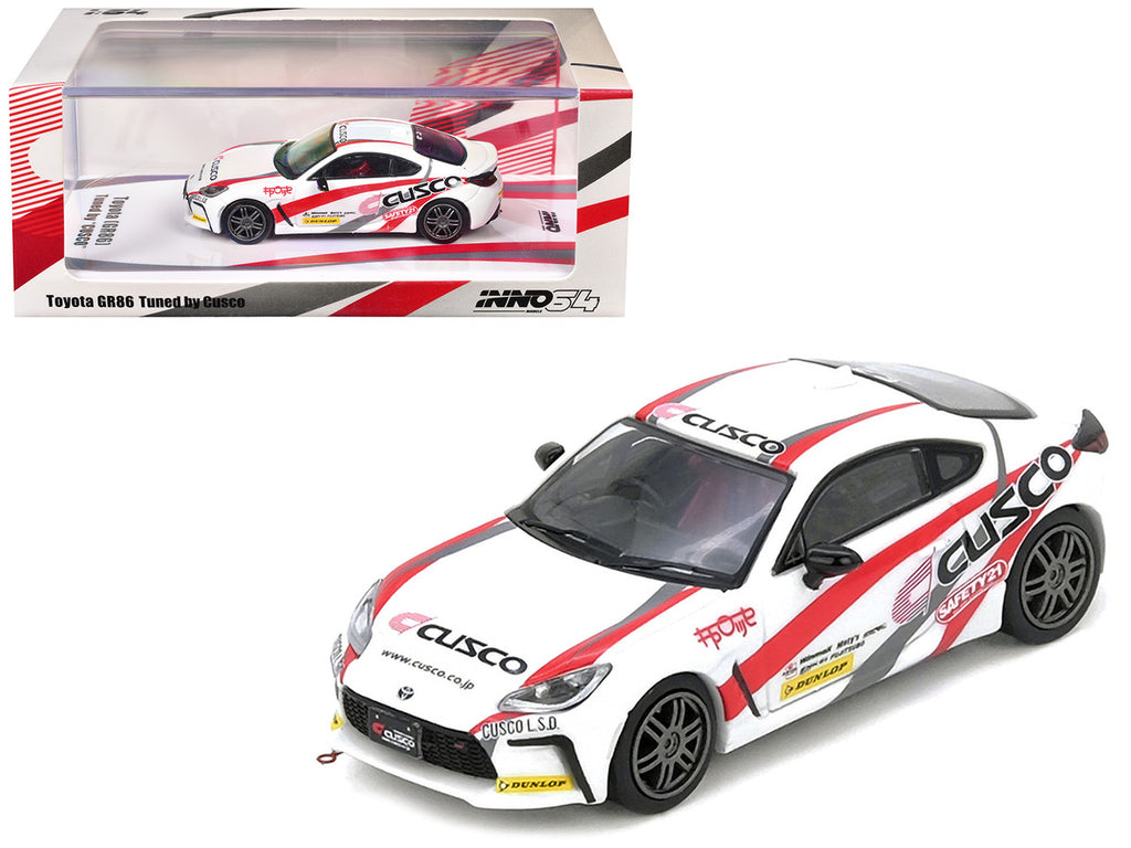 Toyota GR86 Tuned by CUSCO RHD 1/64 Diecast Model Car White-3
