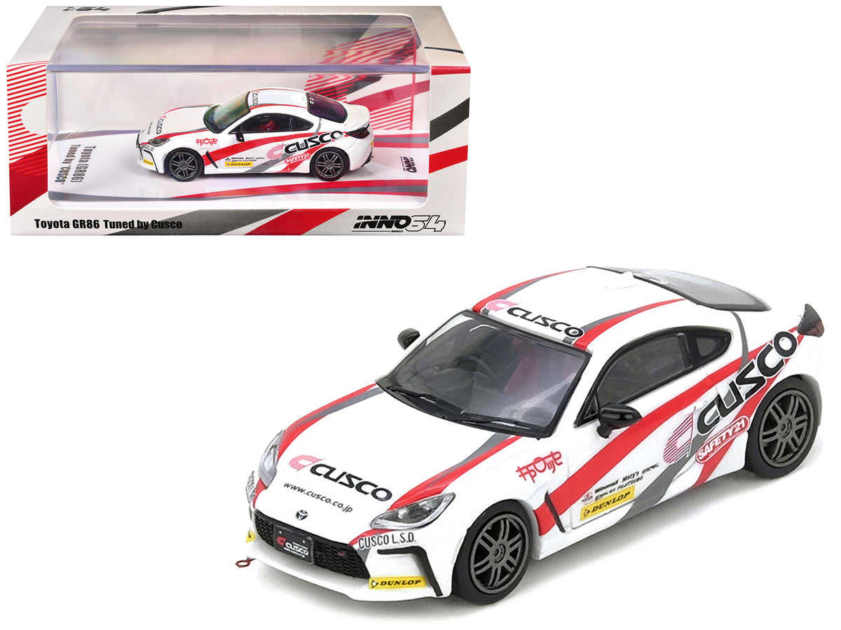 Toyota GR86 Tuned by CUSCO RHD 1/64 Diecast Model Car White-3