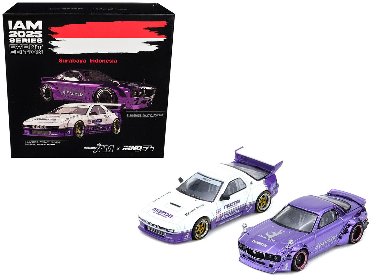 Inno Models IAM 2025 Surayaba Mazda RX-7 1/64 Diecast Set of 2-4