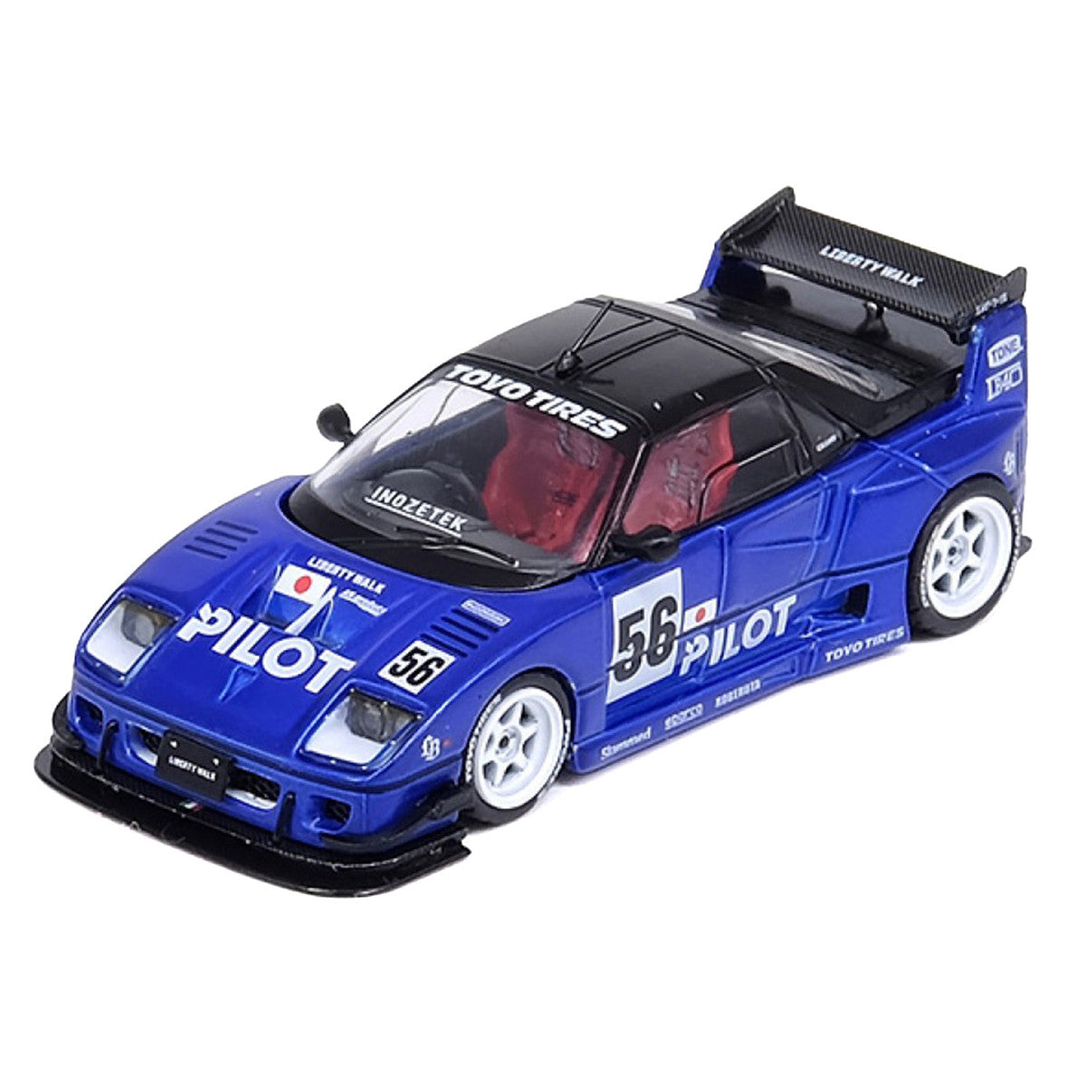Mazda AZ-1 Liberty Walk LB40 RHD 1/64 Diecast Model Car Blue Black Top-1