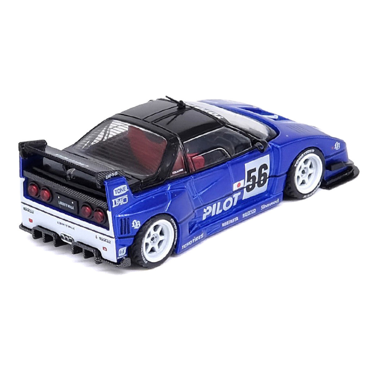 Mazda AZ-1 Liberty Walk LB40 RHD 1/64 Diecast Model Car Blue Black Top-2