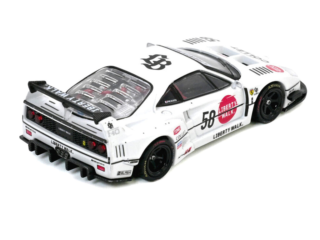 LBWK Liberty Walk F40 #58 White Graphics 1/64 Diecast Model Car-2