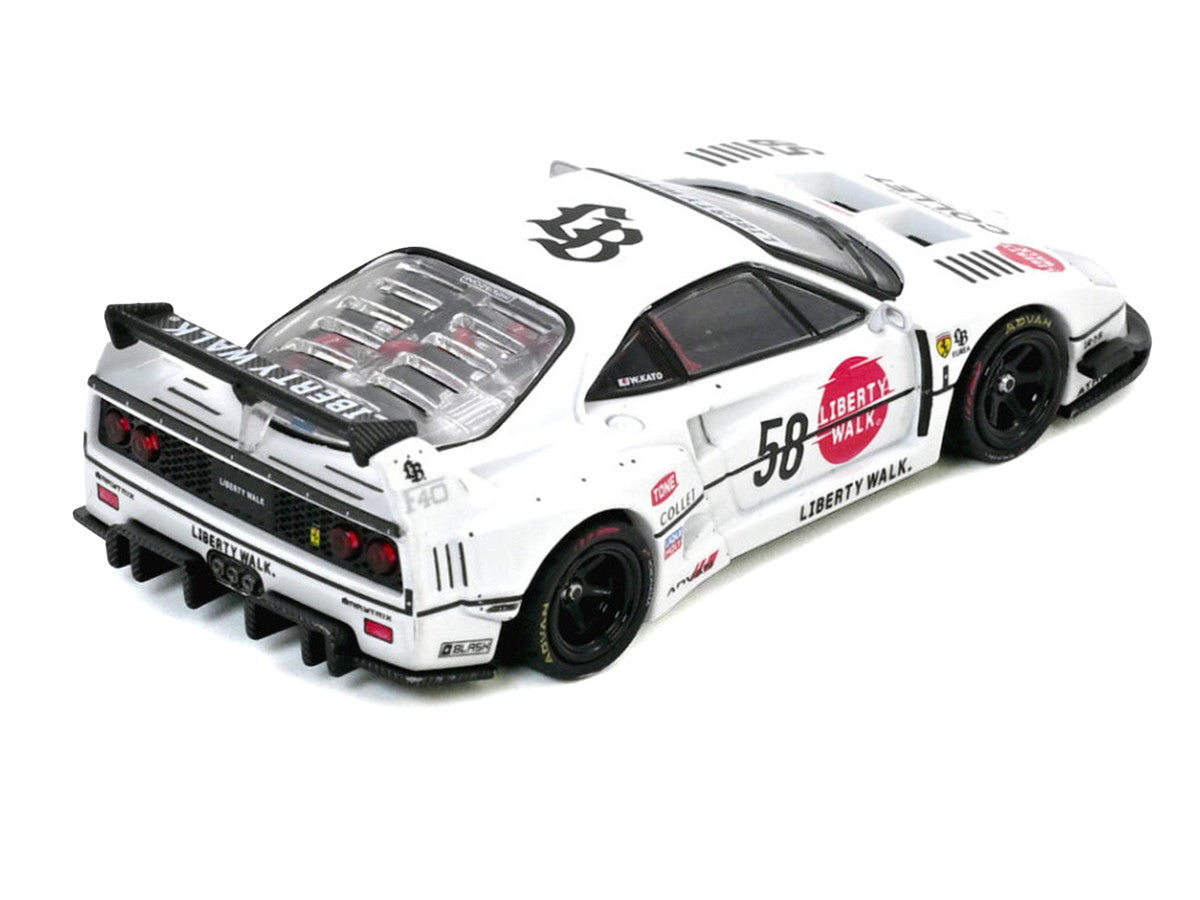 LBWK Liberty Walk F40 #58 White Graphics 1/64 Diecast Model Car-2