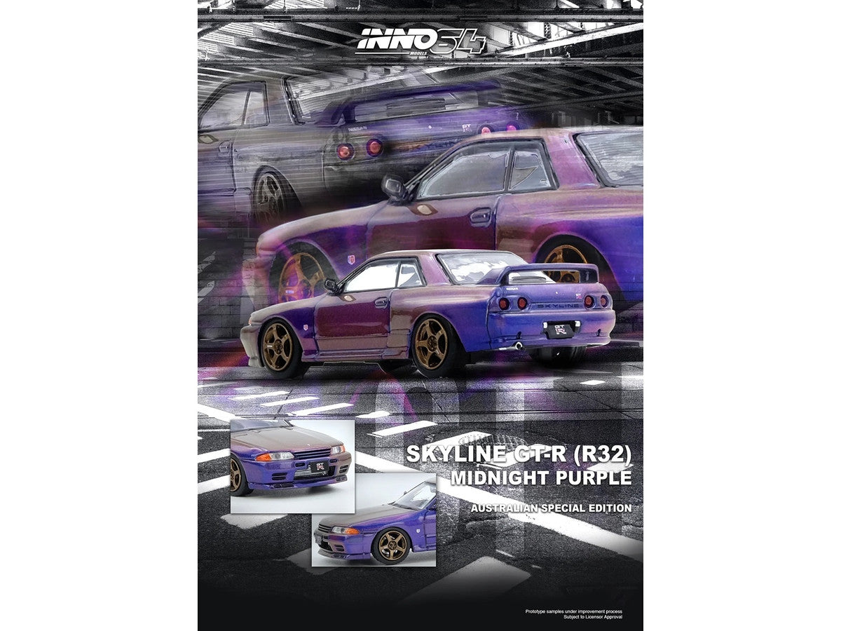 Nissan Skyline GT-R R32 RHD 1/64 Diecast Midnight Purple Metallic Australian Edition-1