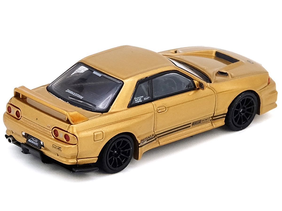 Nissan Skyline Top Secret BNR32 GT-R 650R RHD Gold 1/64 Diecast Model-0
