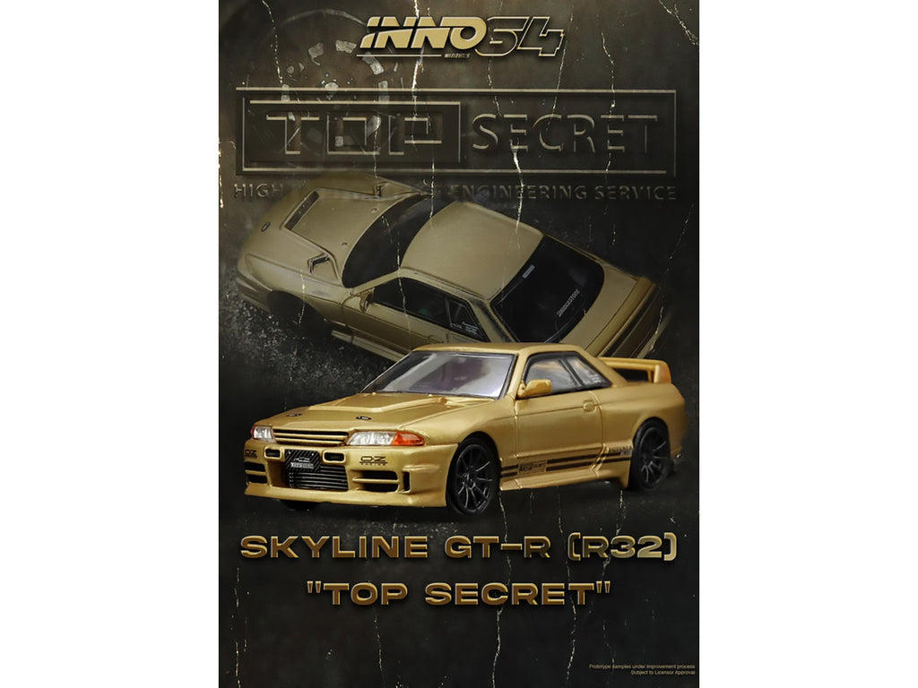 Nissan Skyline Top Secret BNR32 GT-R 650R RHD Gold 1/64 Diecast Model-2