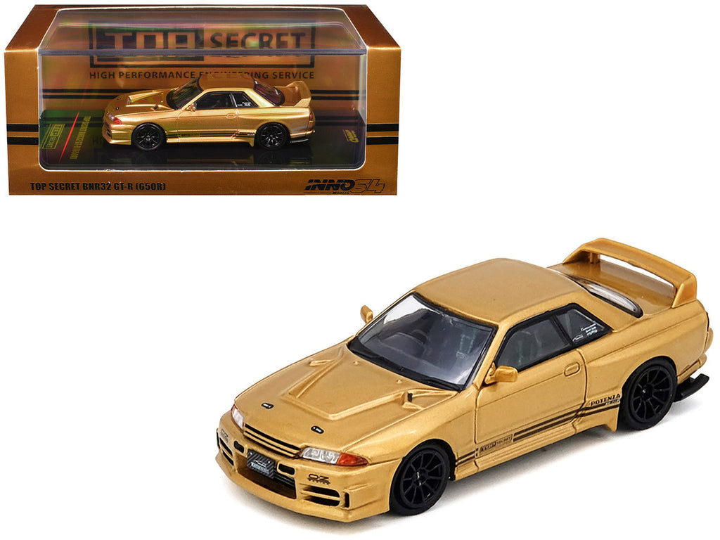 Nissan Skyline Top Secret BNR32 GT-R 650R RHD Gold 1/64 Diecast Model-3