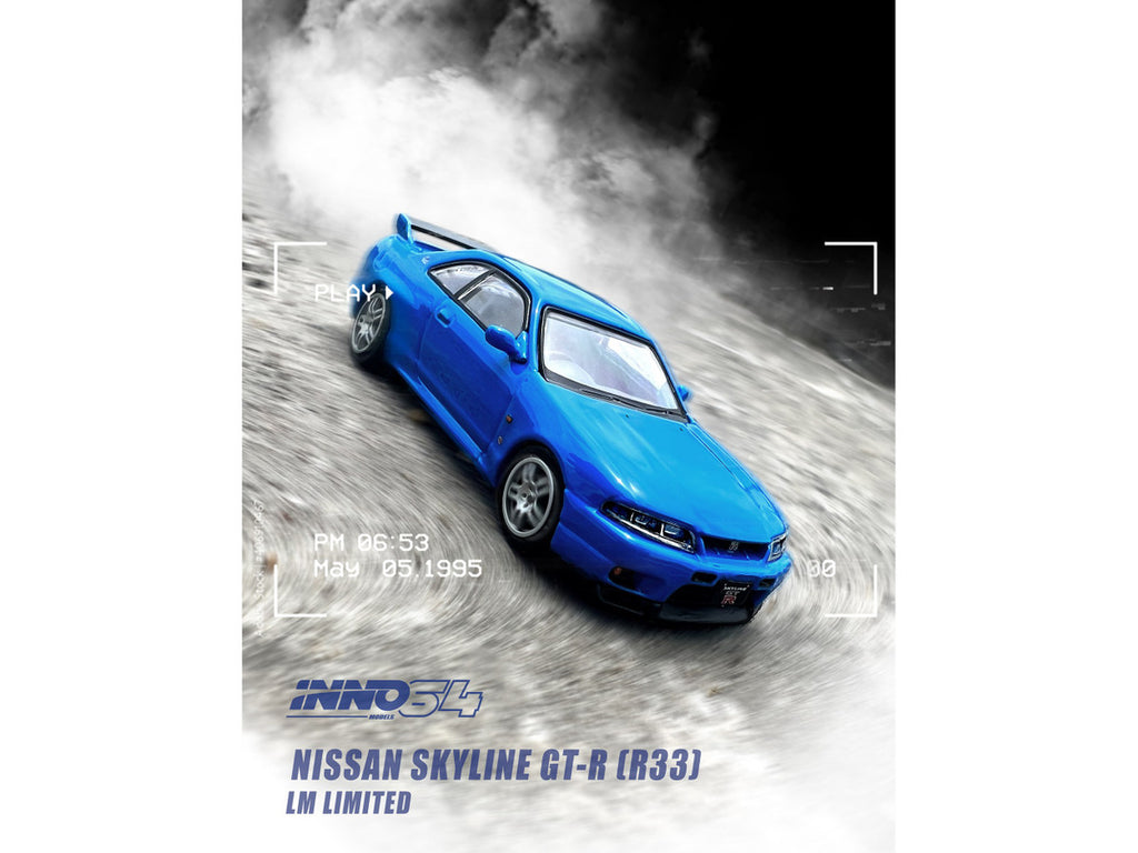 Nissan Skyline GT-R R33 RHD Blue LM Limited 1/64 Diecast Model Car-2