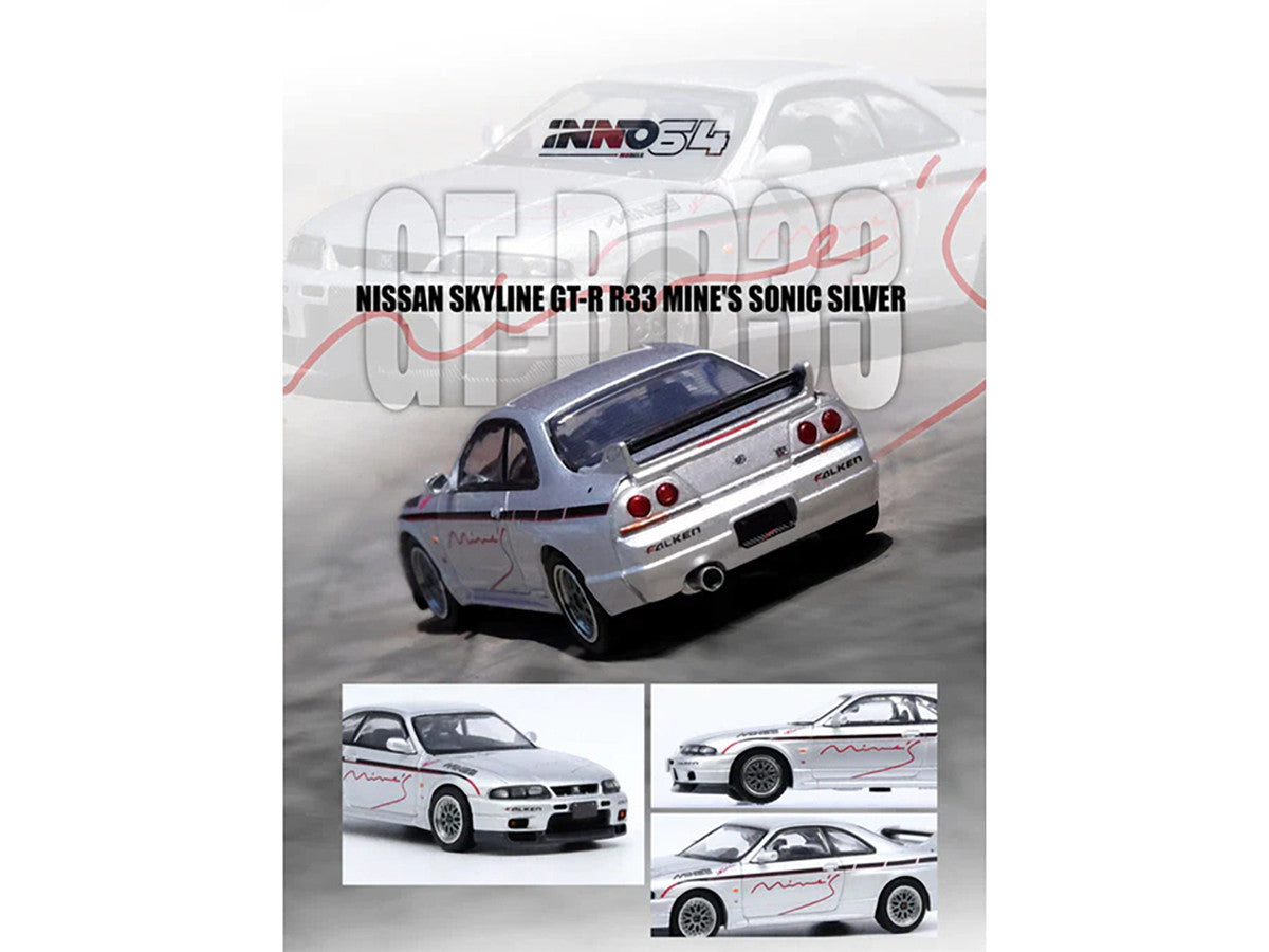 Inno Models 1/64 Nissan Skyline GT-R N1 R33 RHD Silver Diecast Car-2