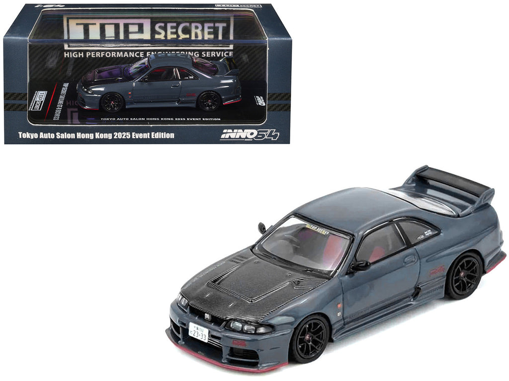 Nissan Top Secret Skyline GT-R BCNR33 RHD Stealth Gray 1/64 Diecast-0