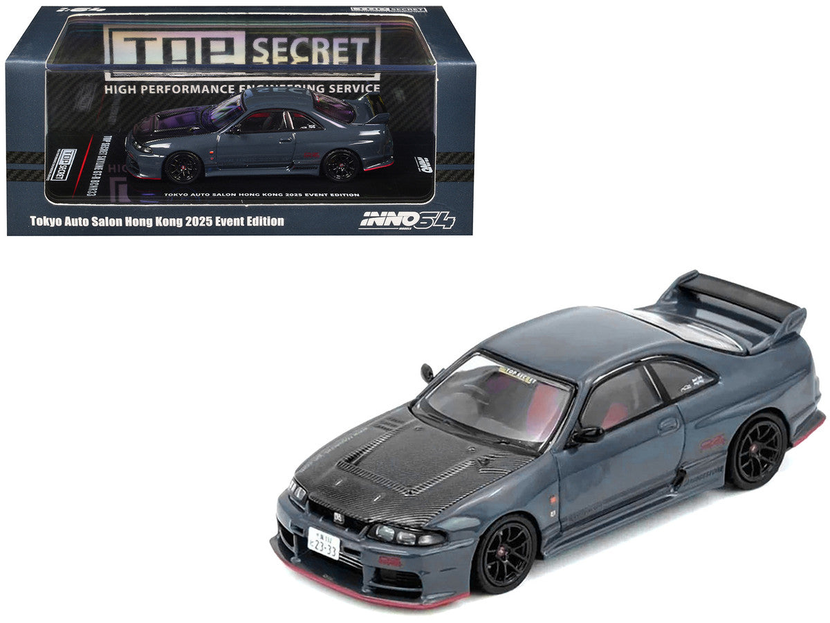 Nissan Top Secret Skyline GT-R BCNR33 RHD Stealth Gray 1/64 Diecast-0