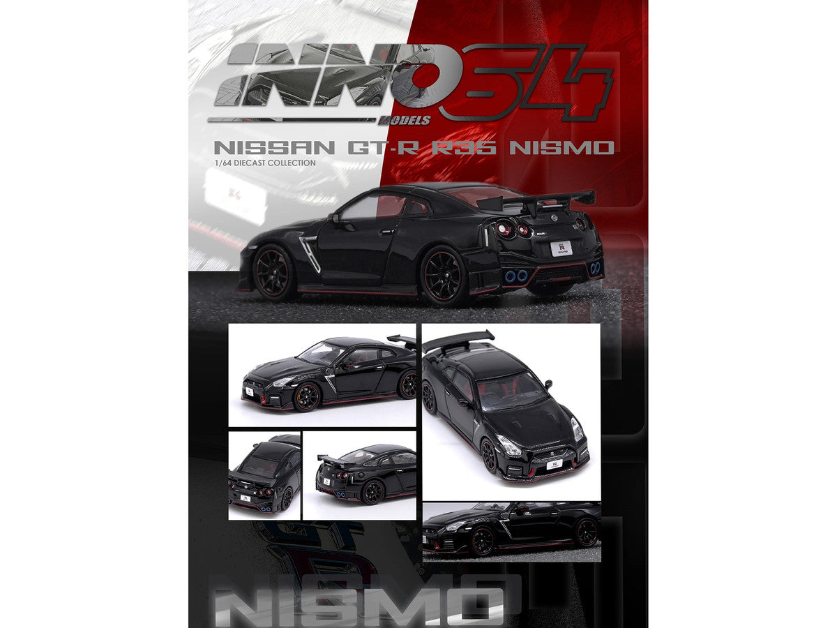 Nissan GT-R R35 Nismo Black RHD 1/64 Diecast Model Car-1
