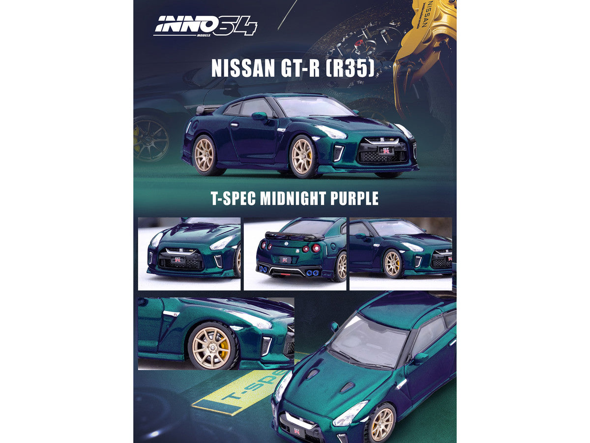 Nissan GT-R R35 T-Spec RHD 1/64 Diecast Model Midnight Purple-1
