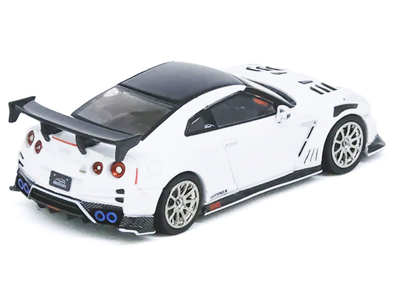 Nissan GT-R R35 Top Secret 1/64 Diecast Model Car White Black-2