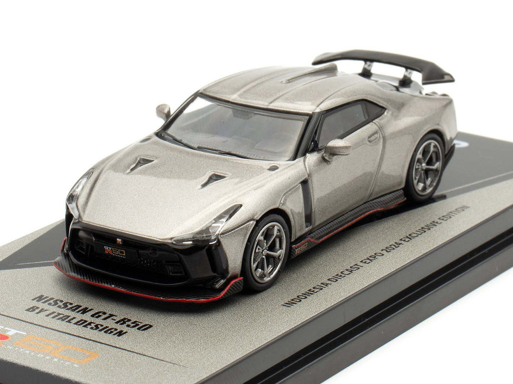 Nissan GT-R50 ItalDesign Gray Metallic 1/64 Diecast Model Car-2