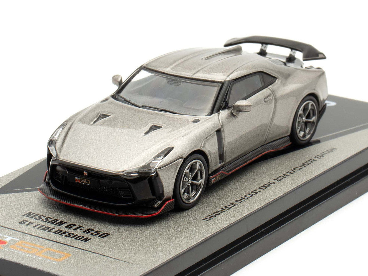 Nissan GT-R50 ItalDesign Gray Metallic 1/64 Diecast Model Car-2