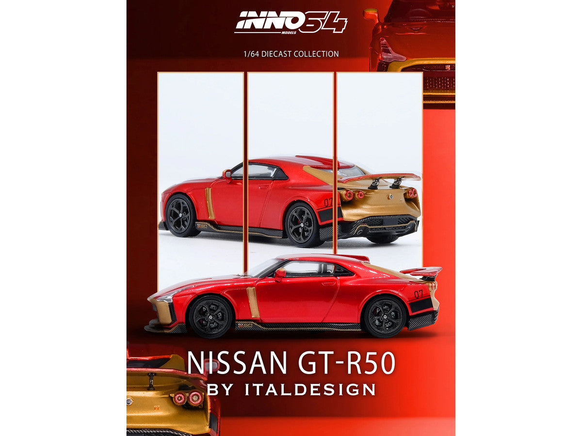 Nissan GT-R50 1/64 Red Metallic Diecast Model Car by Inno Models-2