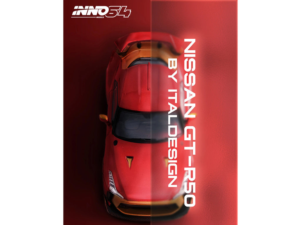 Nissan GT-R50 1/64 Red Metallic Diecast Model Car by Inno Models-1