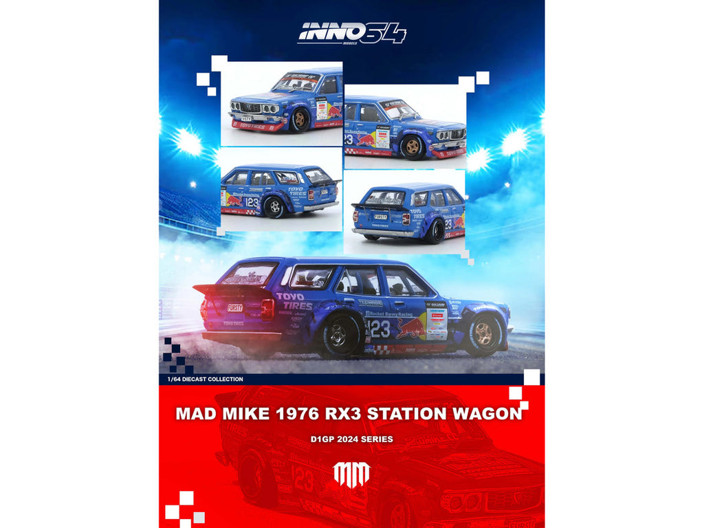 1976 Mazda RX3 Station Wagon RHD #12 Mad Mike Whiddett 1/64 Diecast Model-0