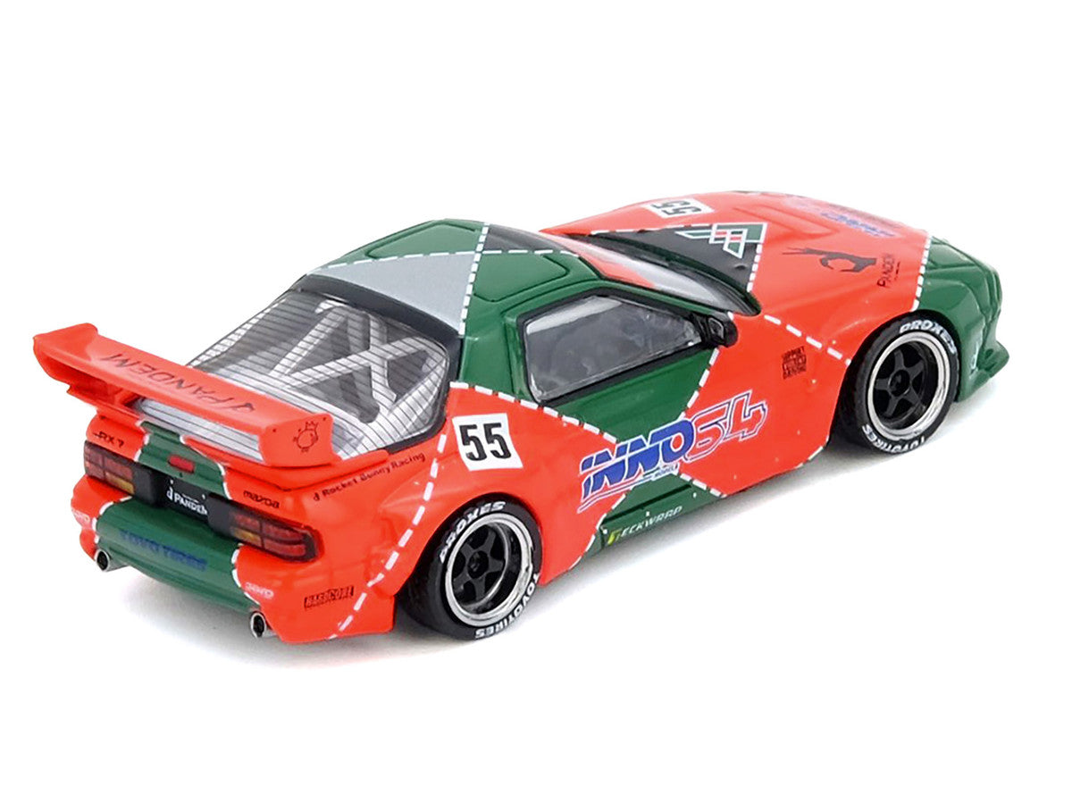 Mazda RX7 FC3S Pandem Aero RHD 1/64 Diecast Model Car Red Green-1