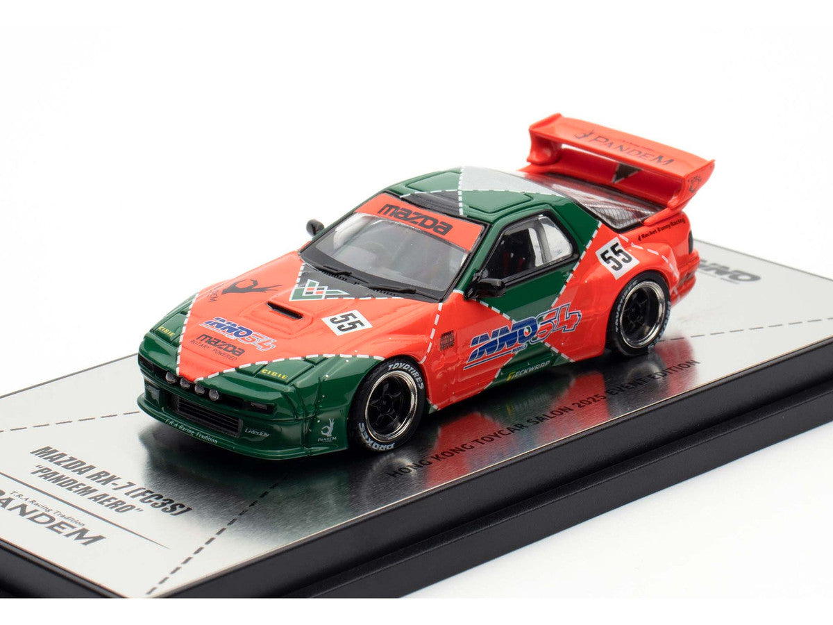 Mazda RX7 FC3S Pandem Aero RHD 1/64 Diecast Model Car Red Green-2