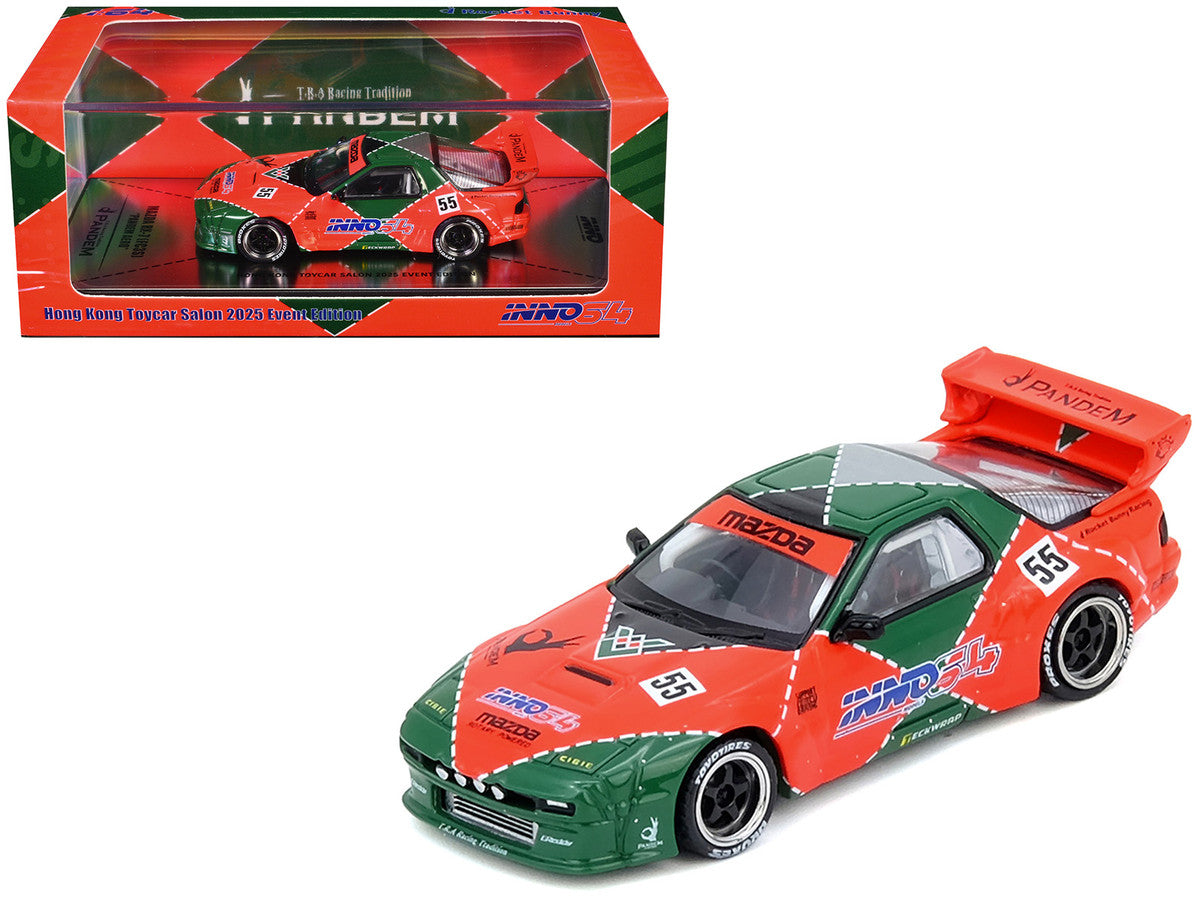 Mazda RX7 FC3S Pandem Aero RHD 1/64 Diecast Model Car Red Green-3