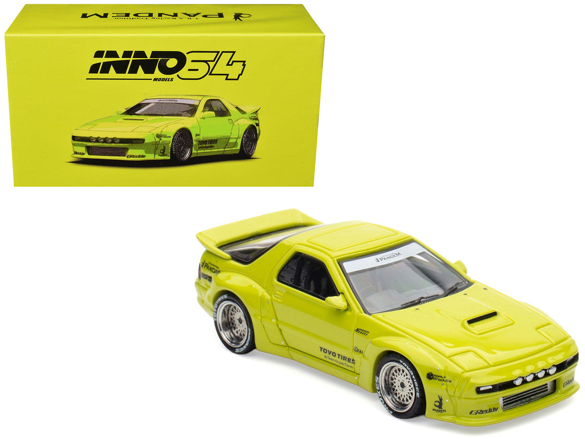 Mazda RX-7 FC3S Pandem Aero RHD Lime Green 1/64 Diecast Model Car-4