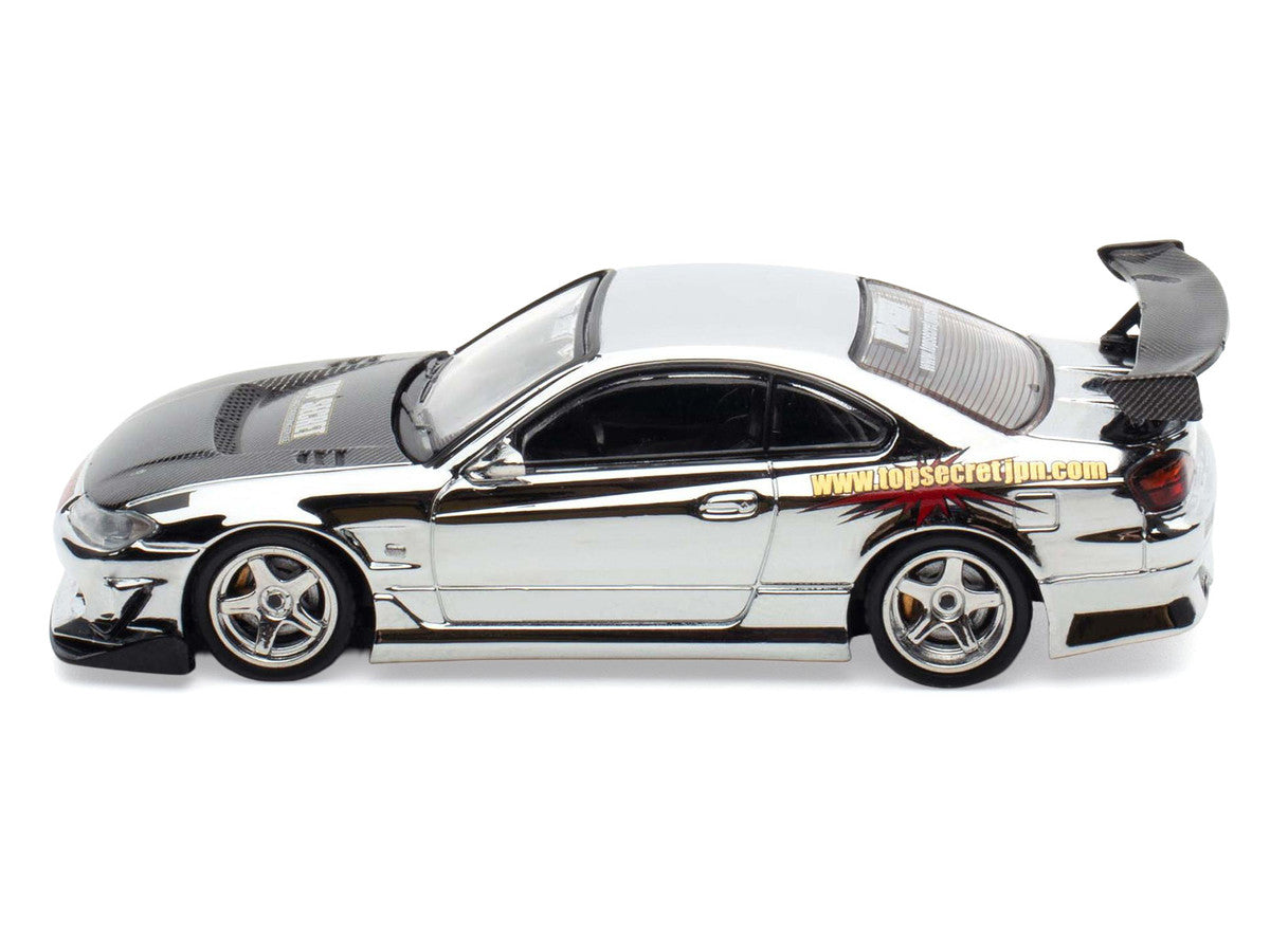 Nissan Top Secret Silvia S15 RHD Chrome Carbon Hood 1/64 Diecast Model-0
