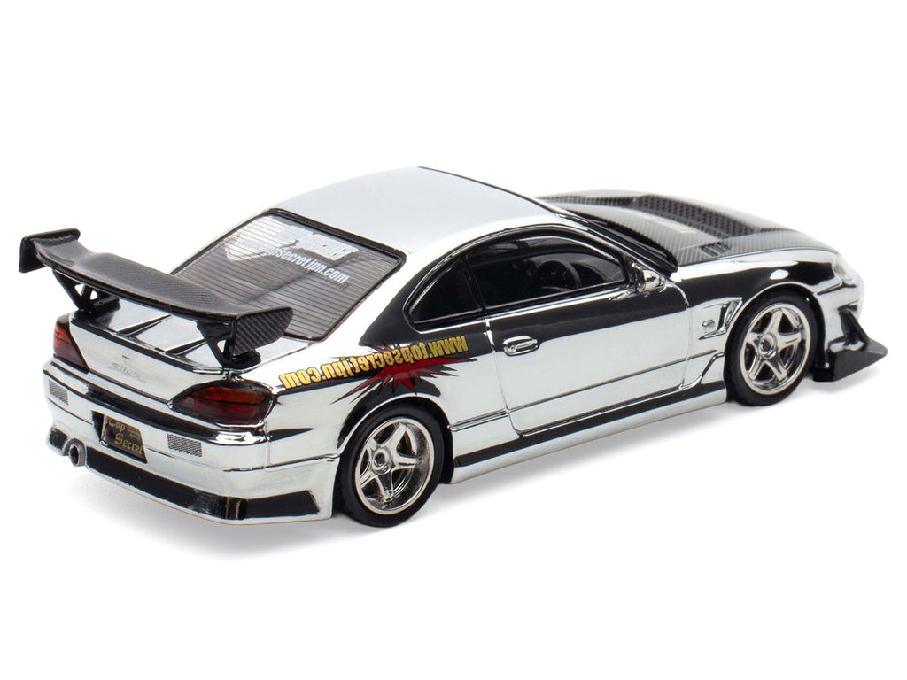 Nissan Top Secret Silvia S15 RHD Chrome Carbon Hood 1/64 Diecast Model-2
