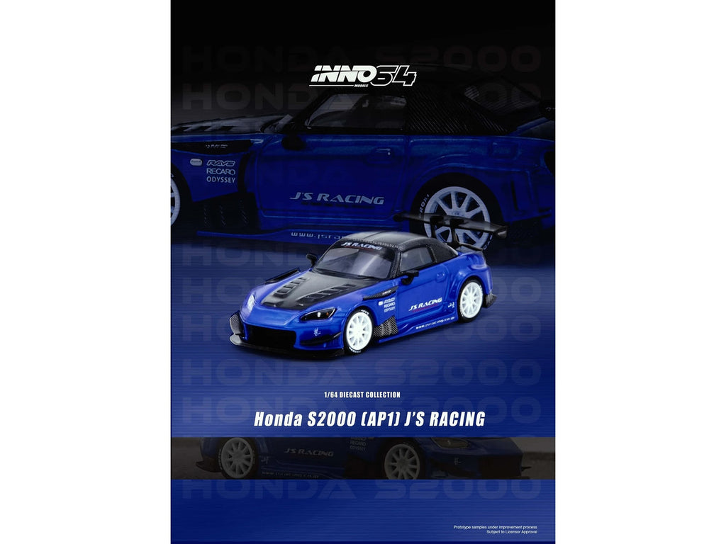 Honda S2000 RHD J's Racing Blue Metallic 1/64 Diecast Model Car-0