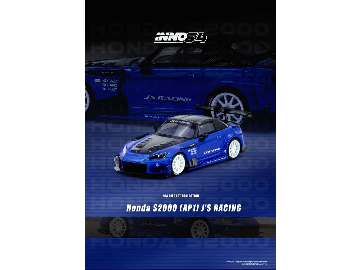Honda S2000 RHD J's Racing Blue Metallic 1/64 Diecast Model Car-0